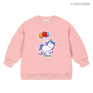 퍼니베베 슈퍼유니콘 오버핏 맨투맨 아동  키즈 티셔츠 A024